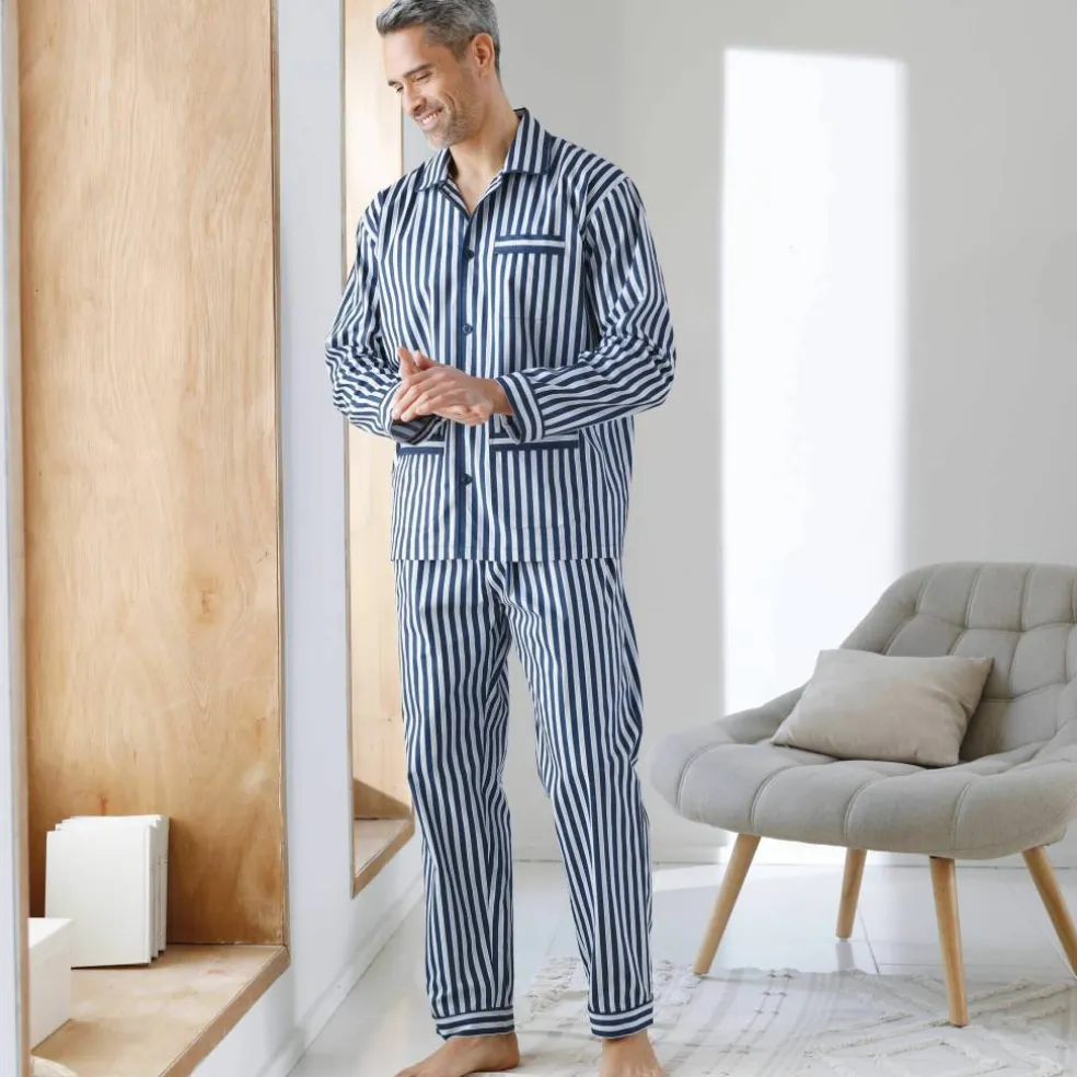Pyjama rayures popeline coton
