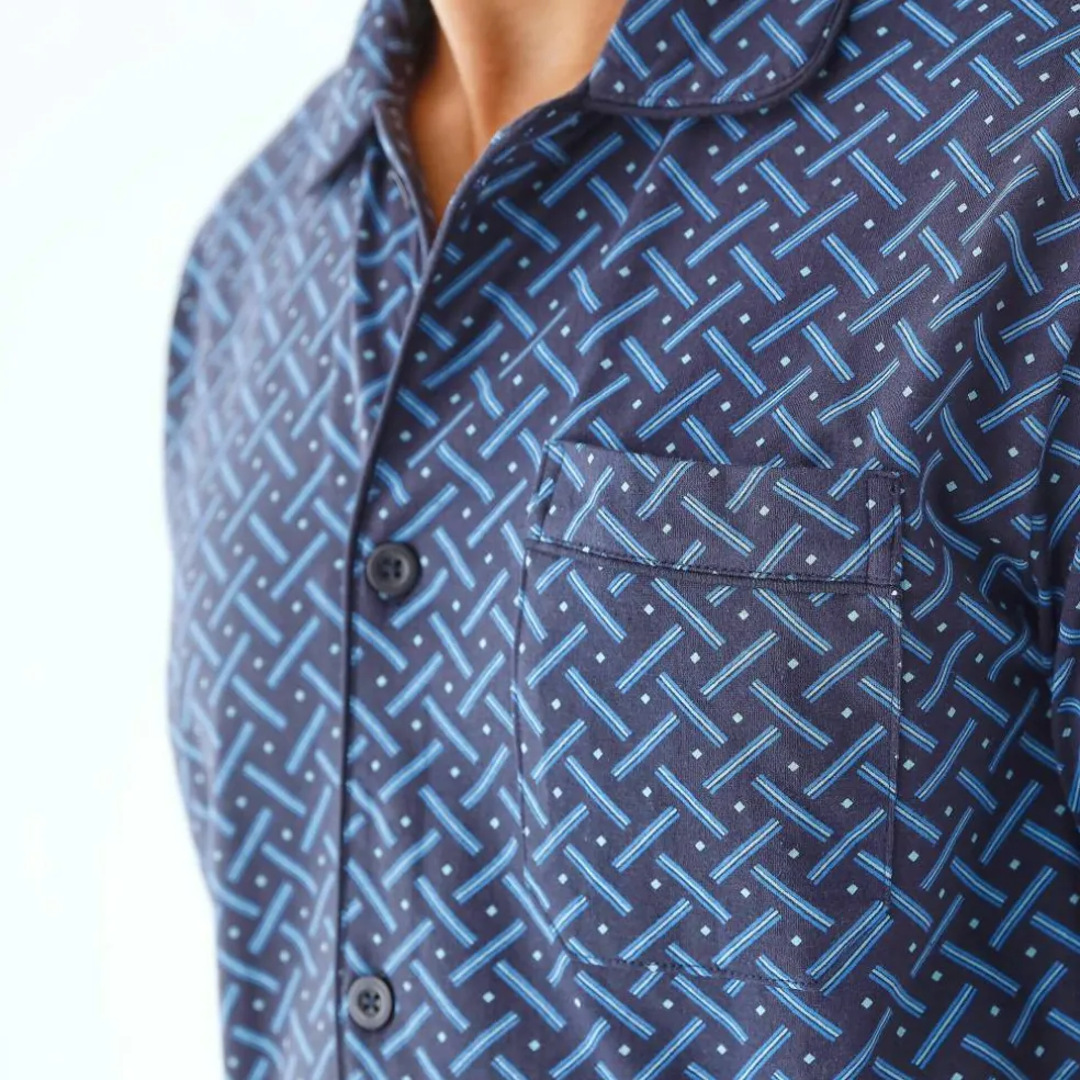 Pyjama short boutonné en maille imprimée