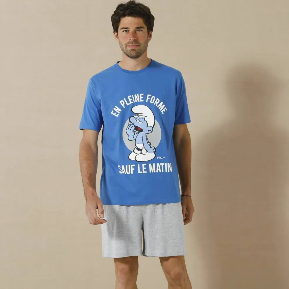 Pyjama short col rond Schtroumpfs®