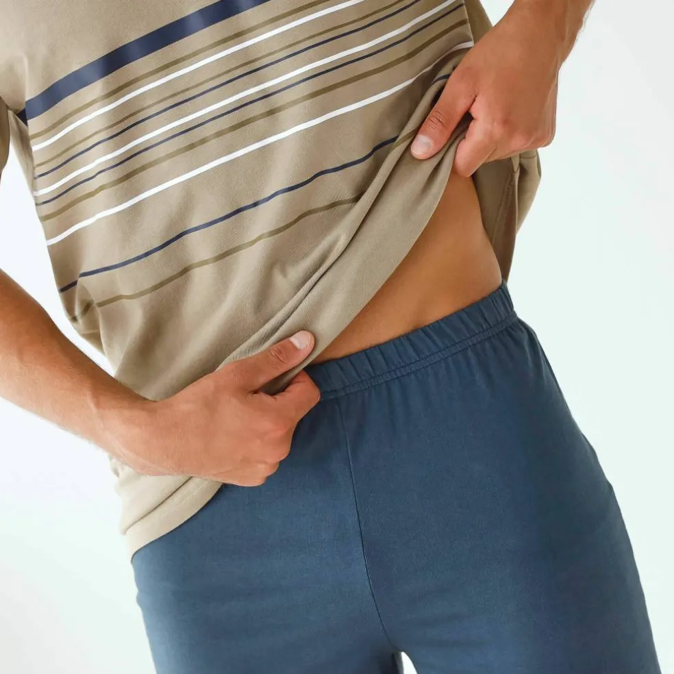 Pyjama short col V coton adouci