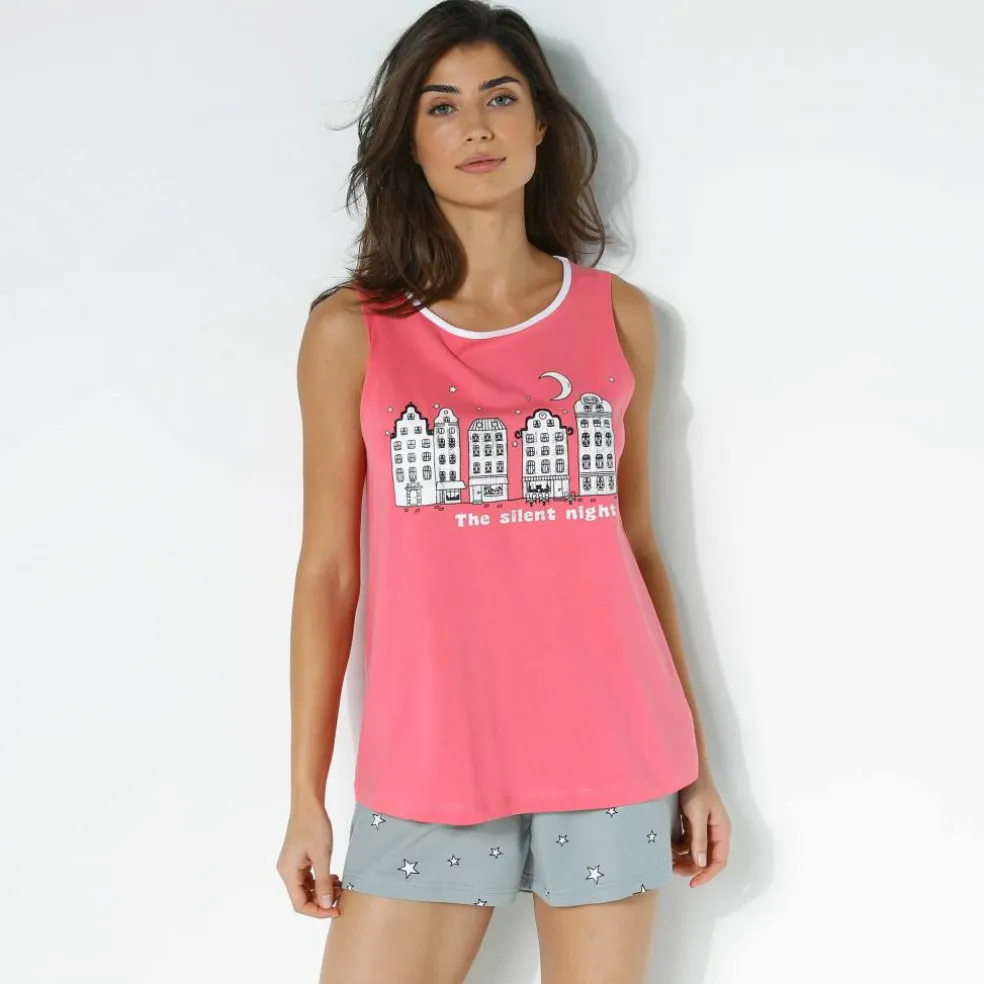 Pyjama short fantaisie ville étoilée