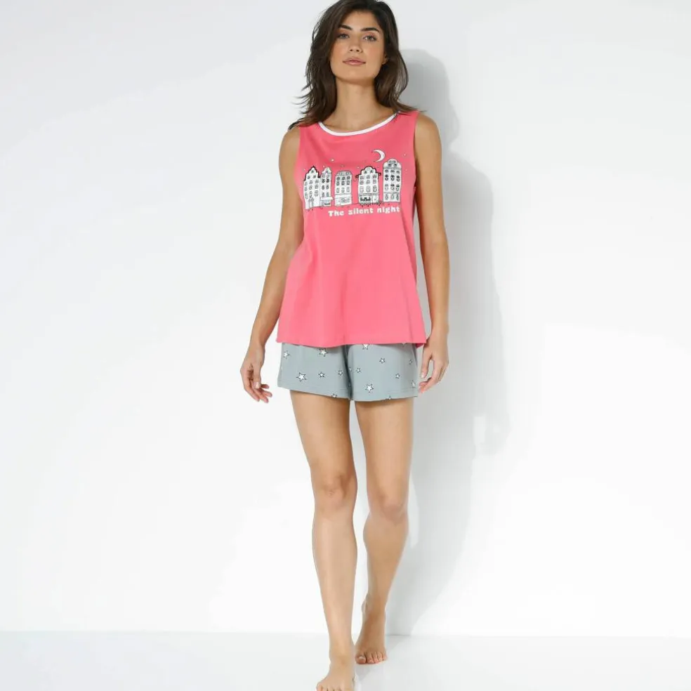 Pyjama short fantaisie ville étoilée