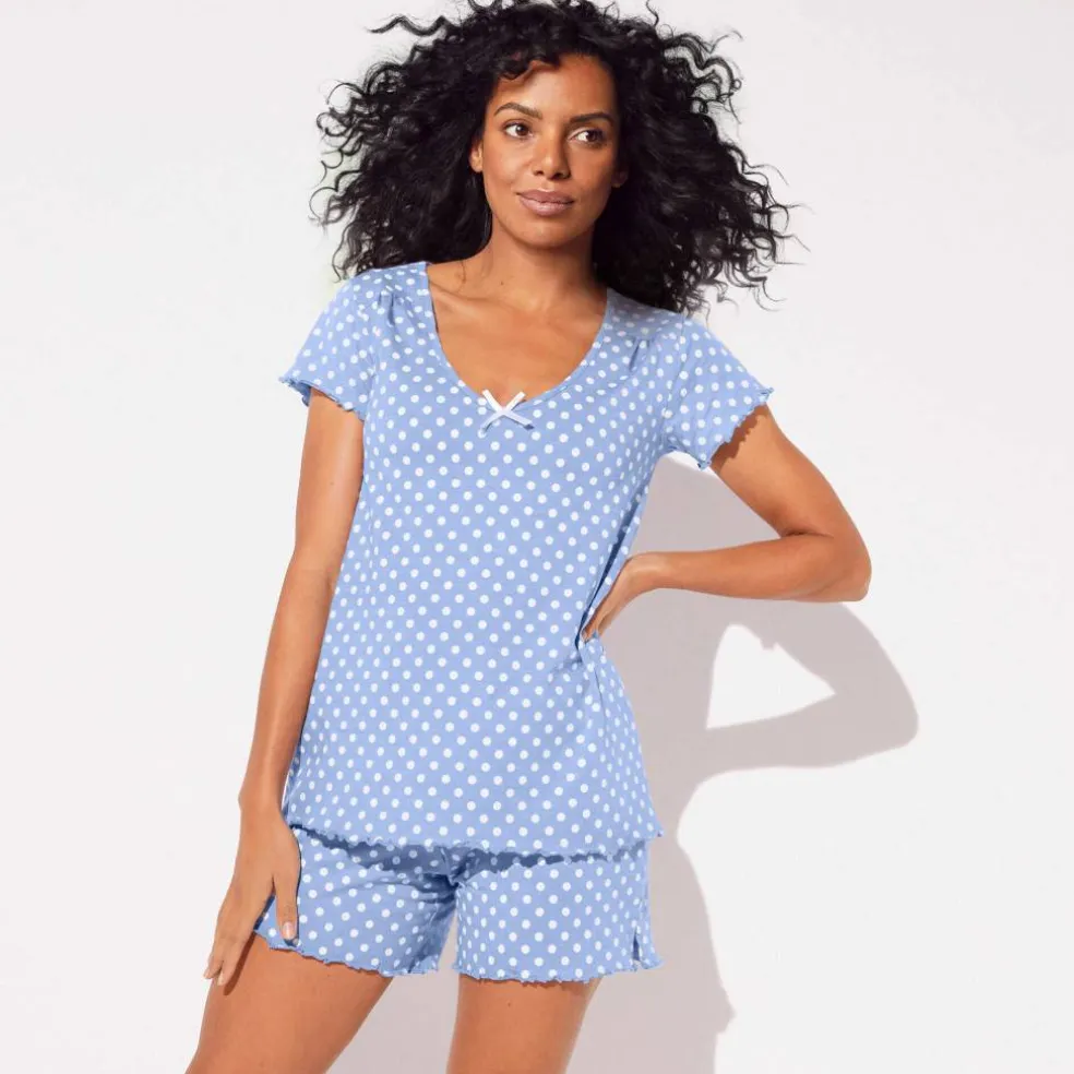 Pyjama short imprimé pois
