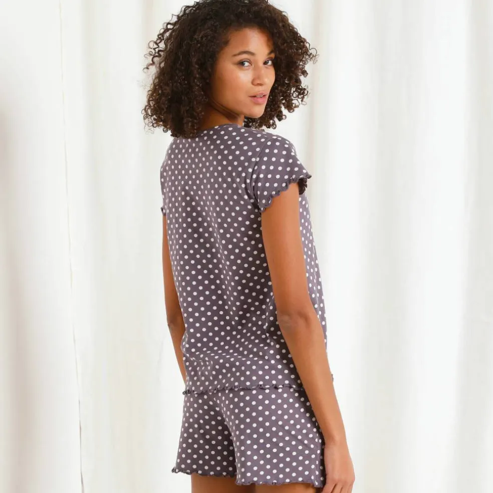 Pyjama short imprimé pois