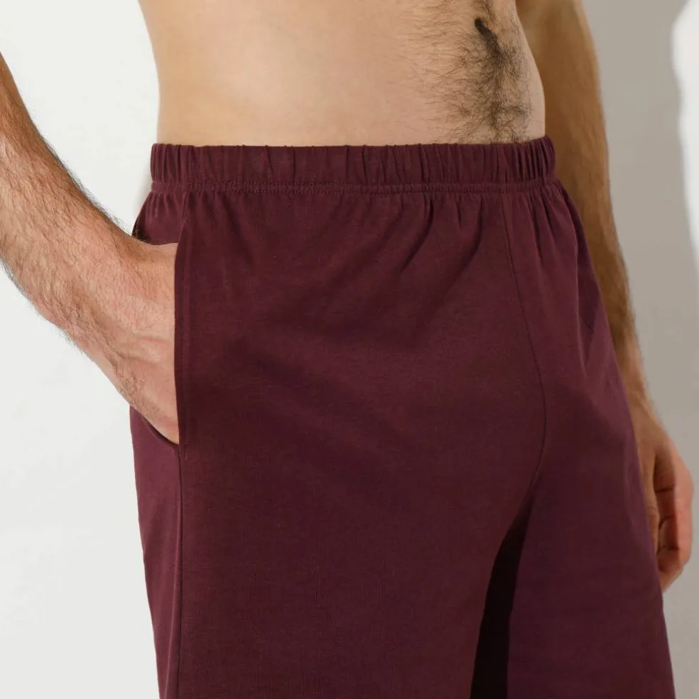 Pyjama-short rayé col tunisien