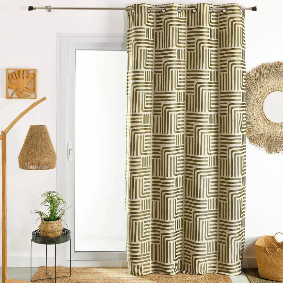 Rideau jacquard imprimé lignes