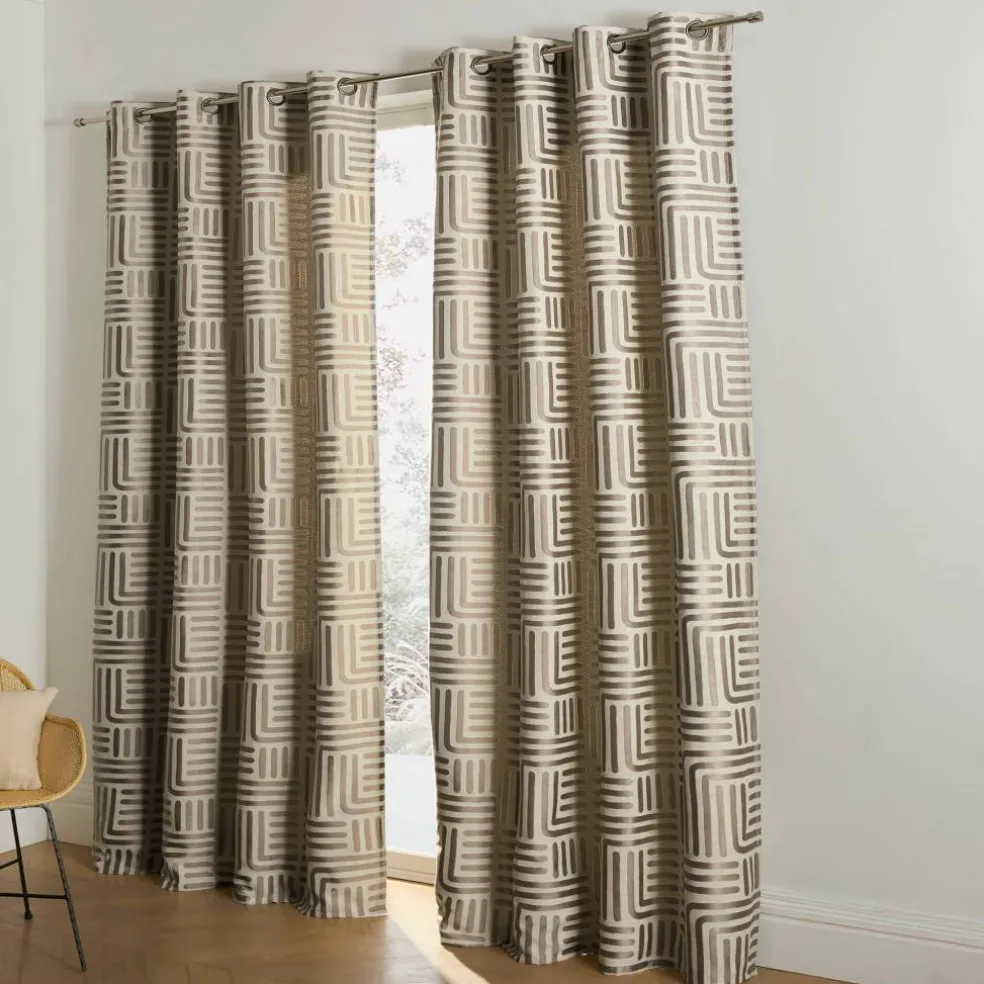 Rideau jacquard imprimé lignes