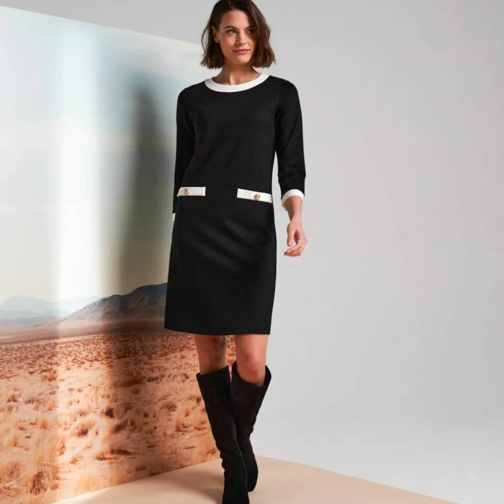Robe bicolore, maille milano