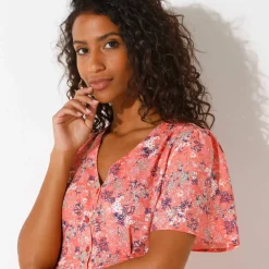 Robe boutonnée manches