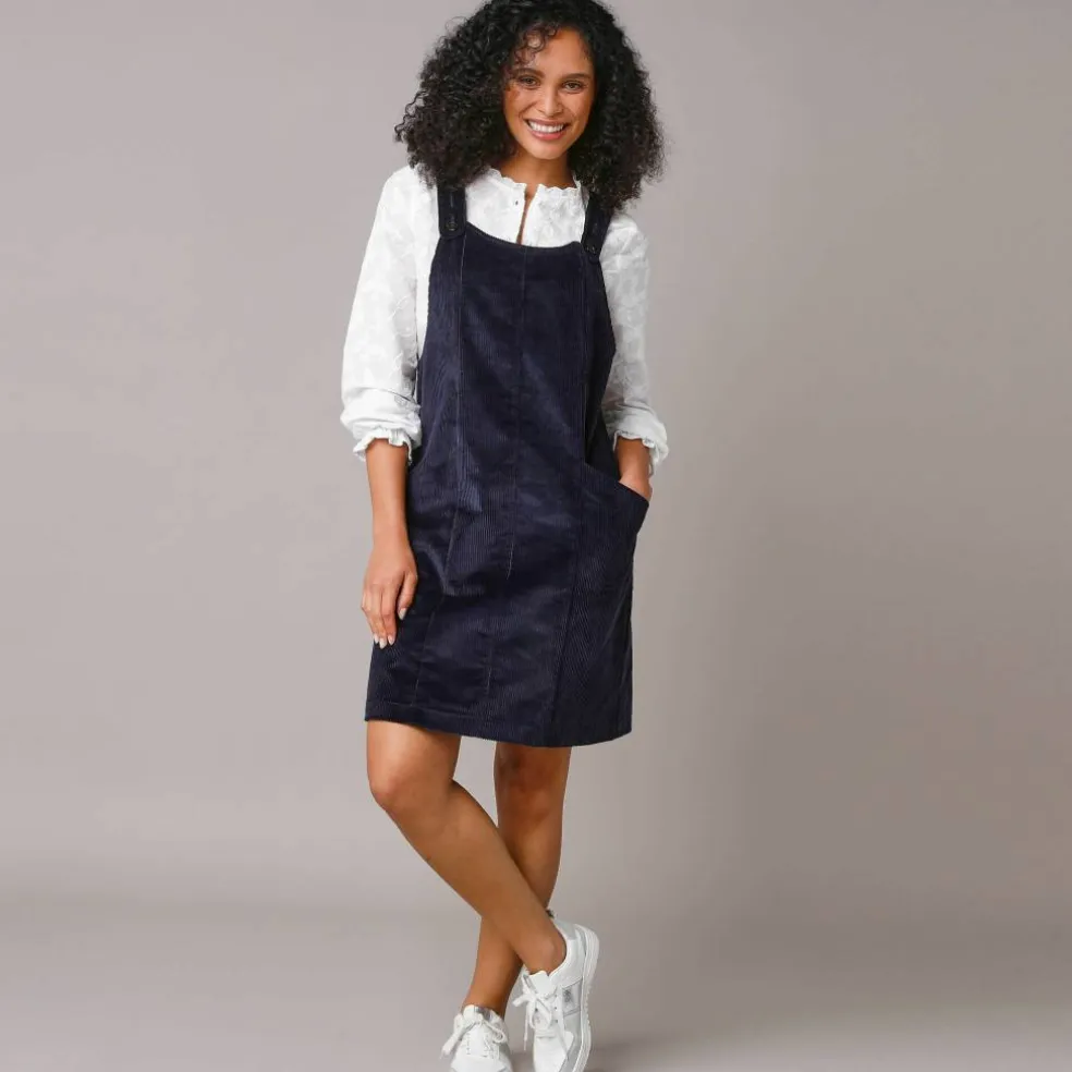 Robe chasuble évasée, velours côtelé