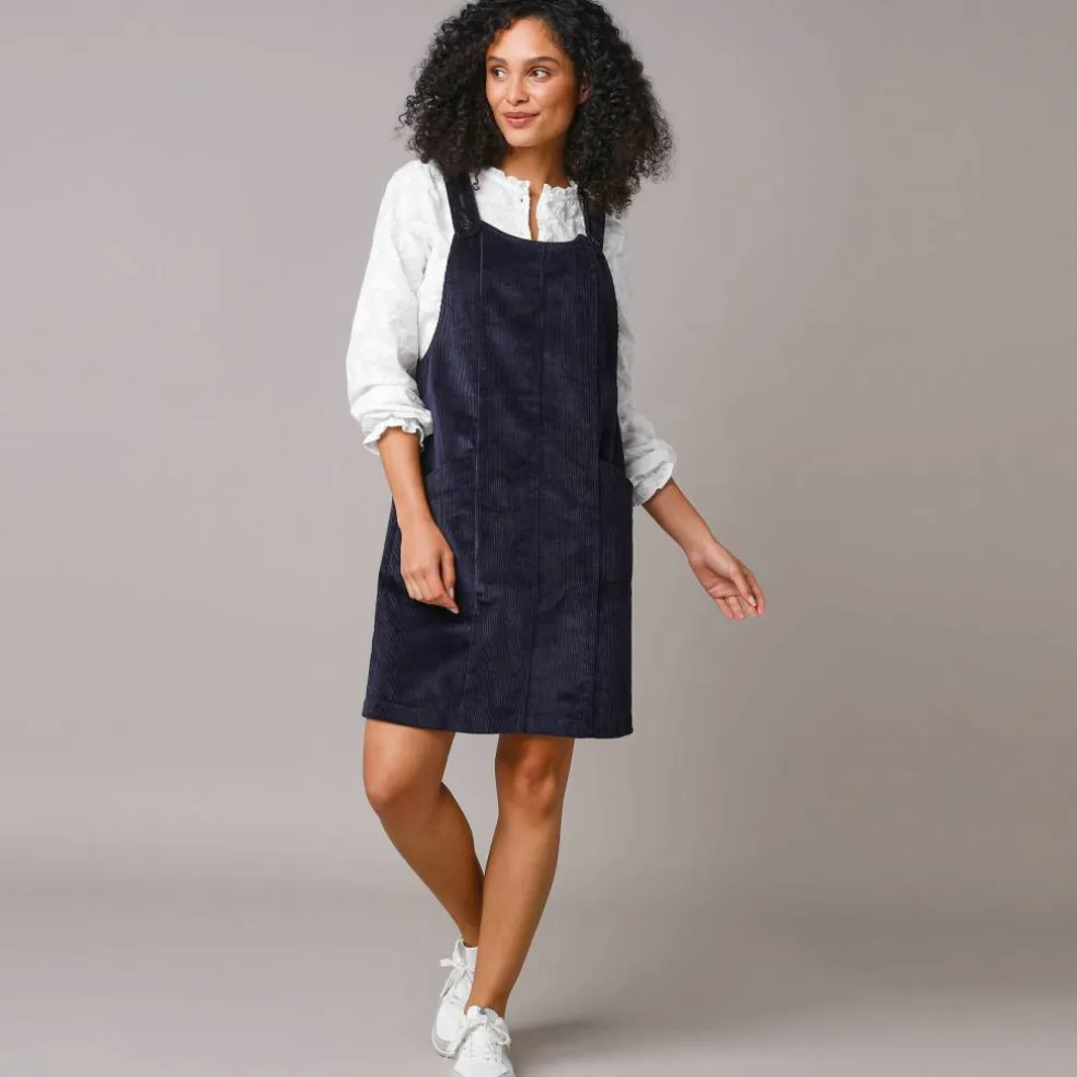 Robe chasuble évasée, velours côtelé