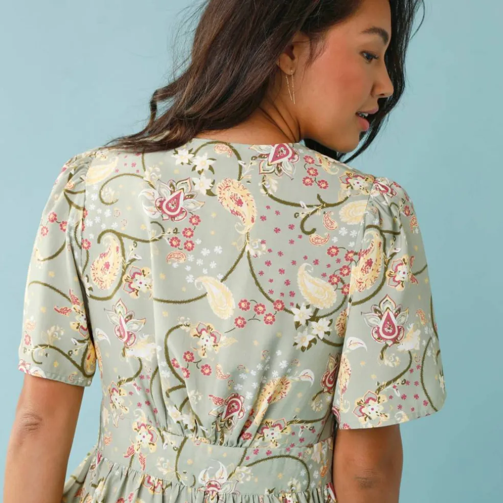 Robe courte boutonnée imprimée, Spécial Petites