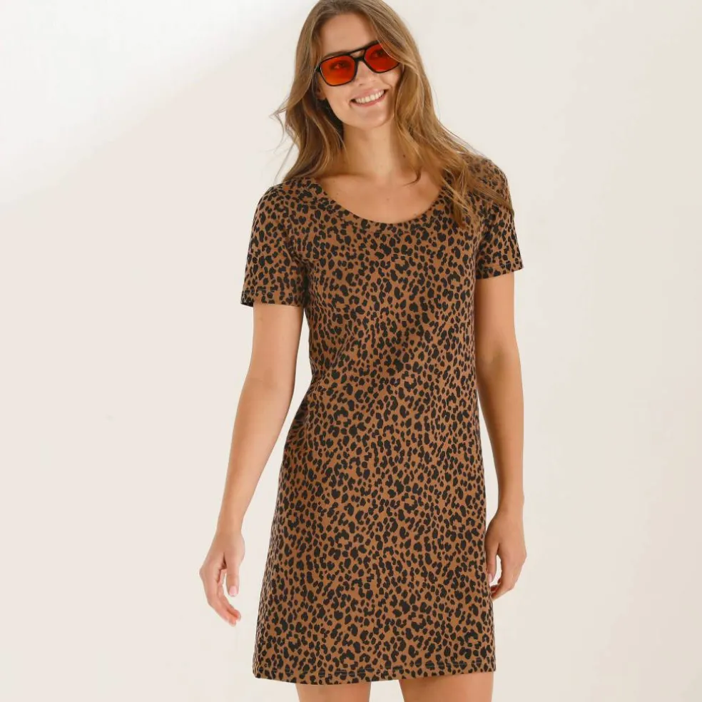 Robe courte imprimé léopard