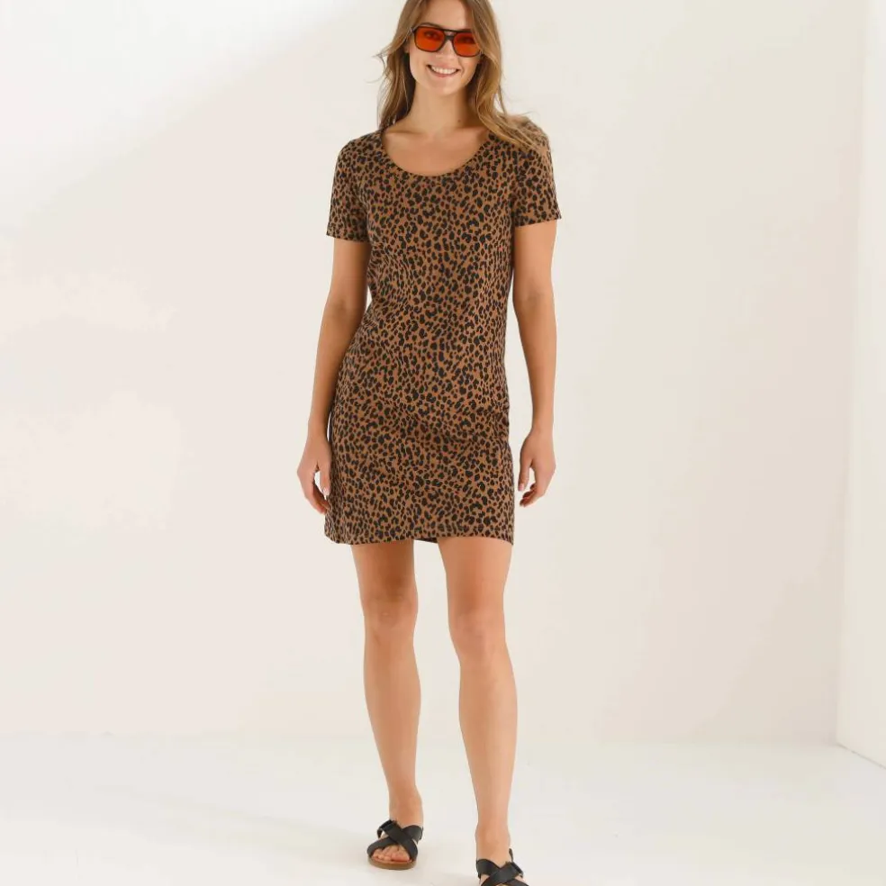 Robe courte imprimé léopard