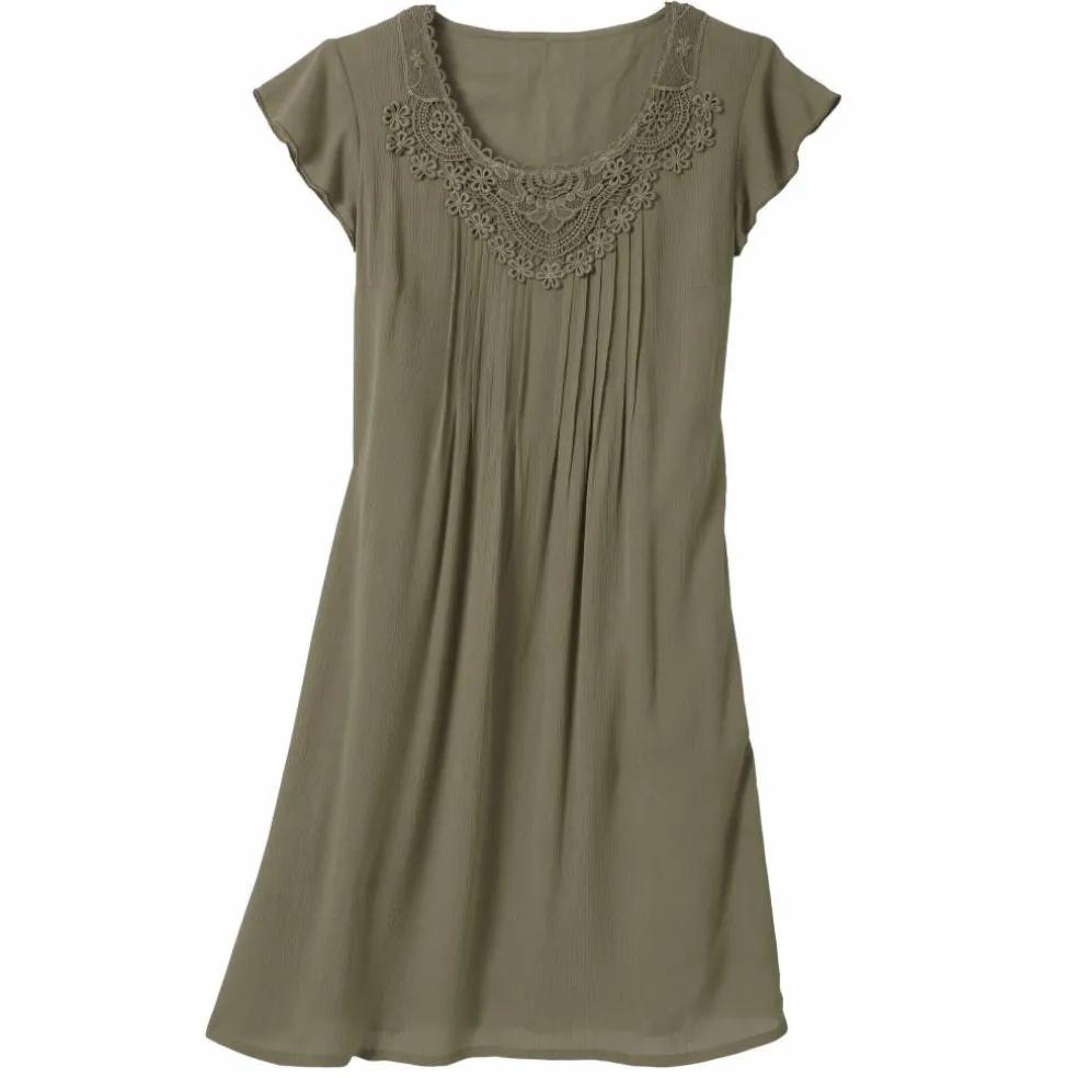 Robe décolleté macramé unie