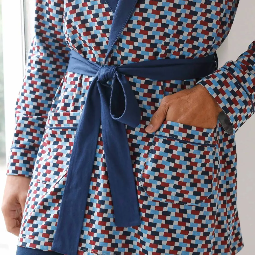 Robe de chambre imprimée courte imprimé graphique