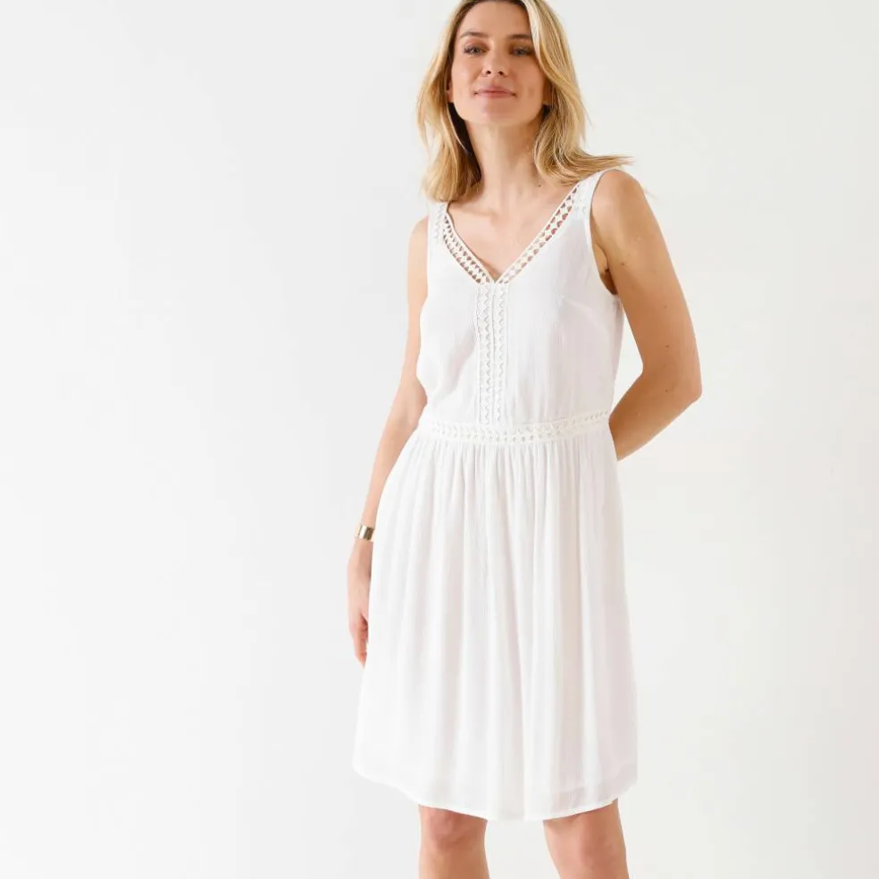 Robe imprimé fleuri et macramé