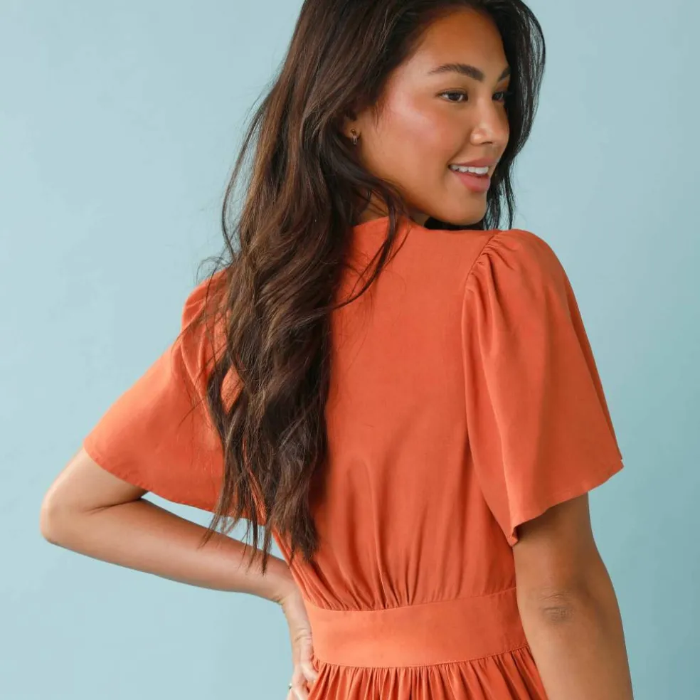 Robe longue boutonnée unie, Spécial Petites
