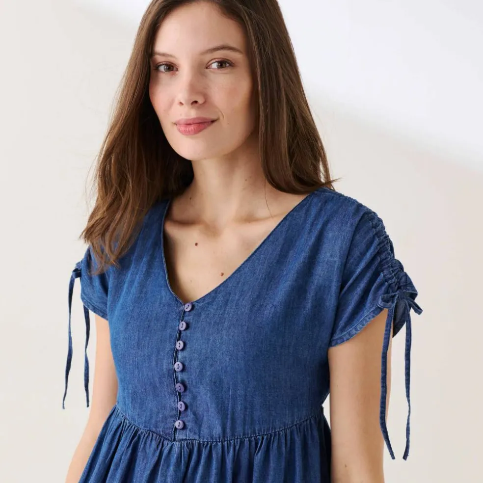 Robe longue en jean