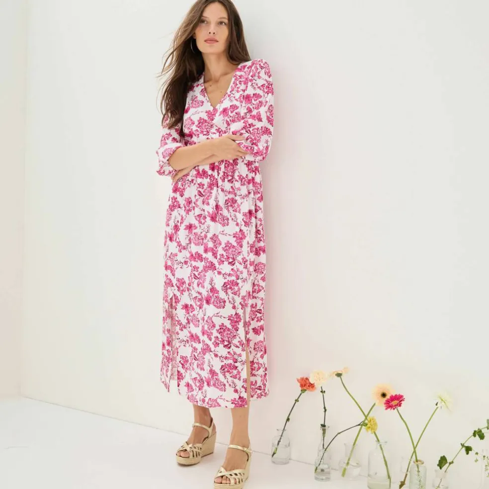 Robe longue imprimée, dos fantaisie