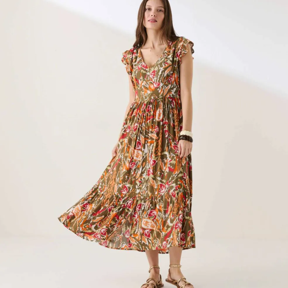 Robe longue imprimée sans manches