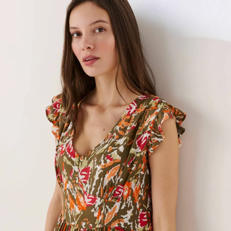Robe longue imprimée sans manches