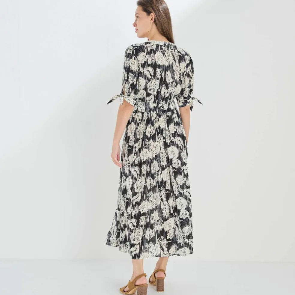 Robe longue imprimée, évasée