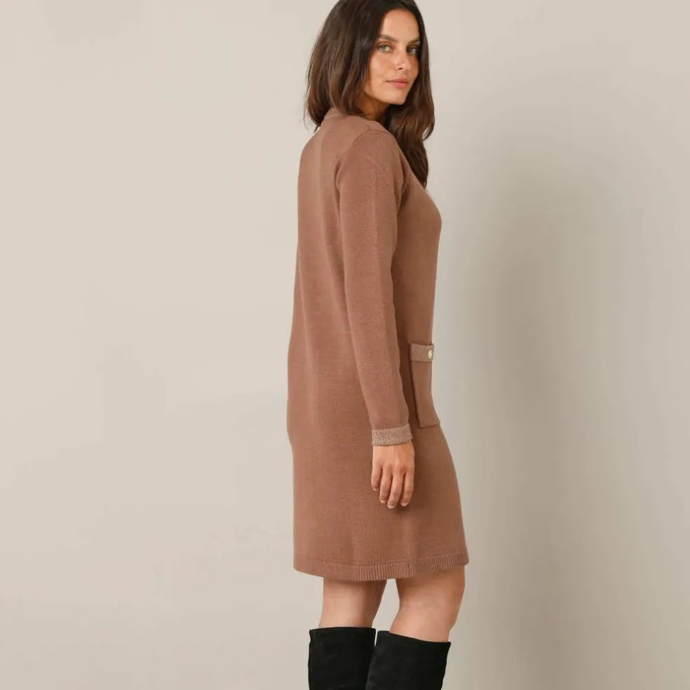 Robe pull détails brillants, 2 poches