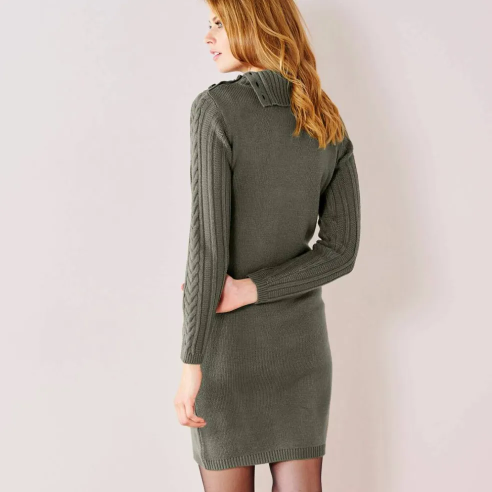 Robe pull maille torsadée
