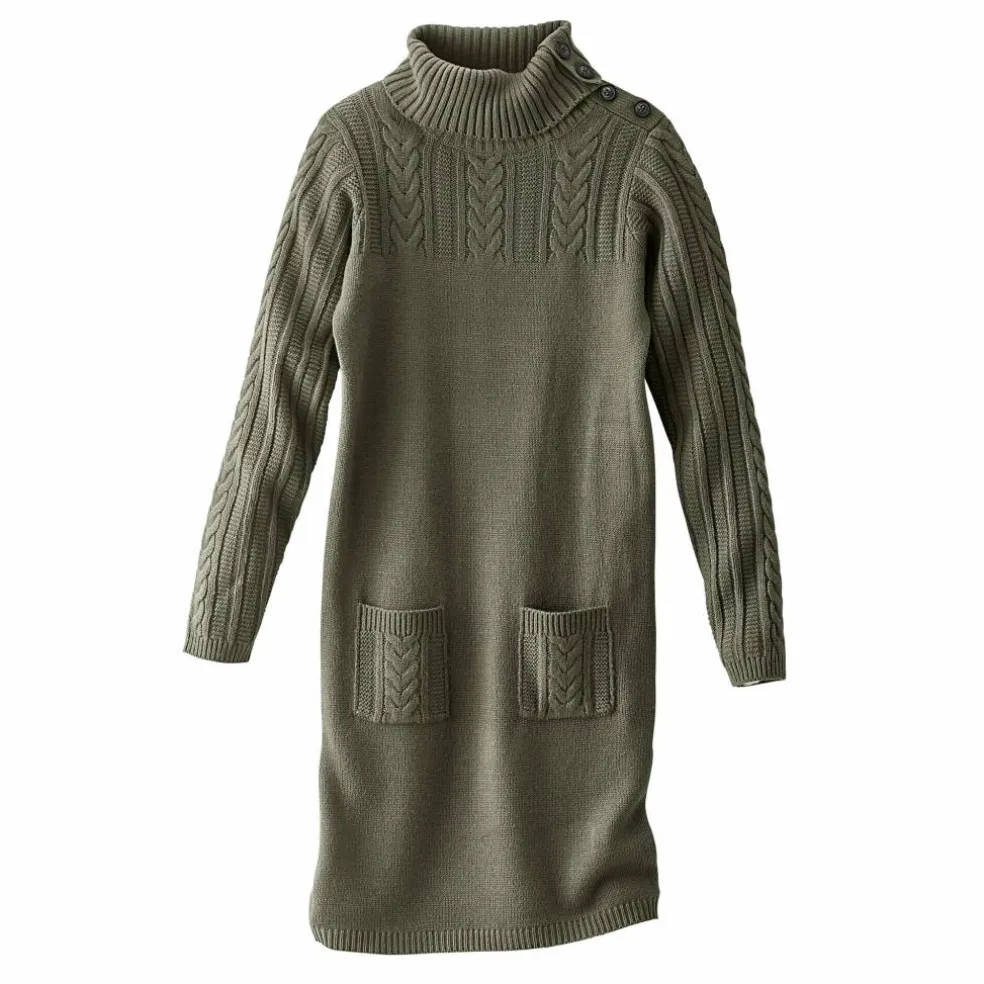 Robe pull maille torsadée