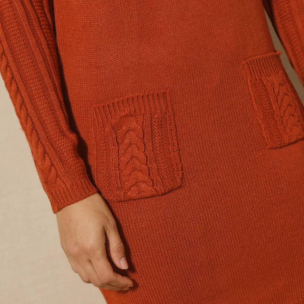 Robe pull maille torsadée