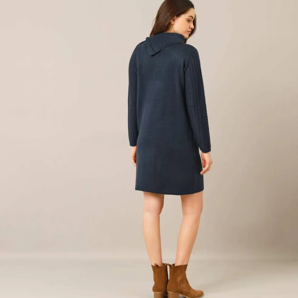 Robe pull maille torsadée