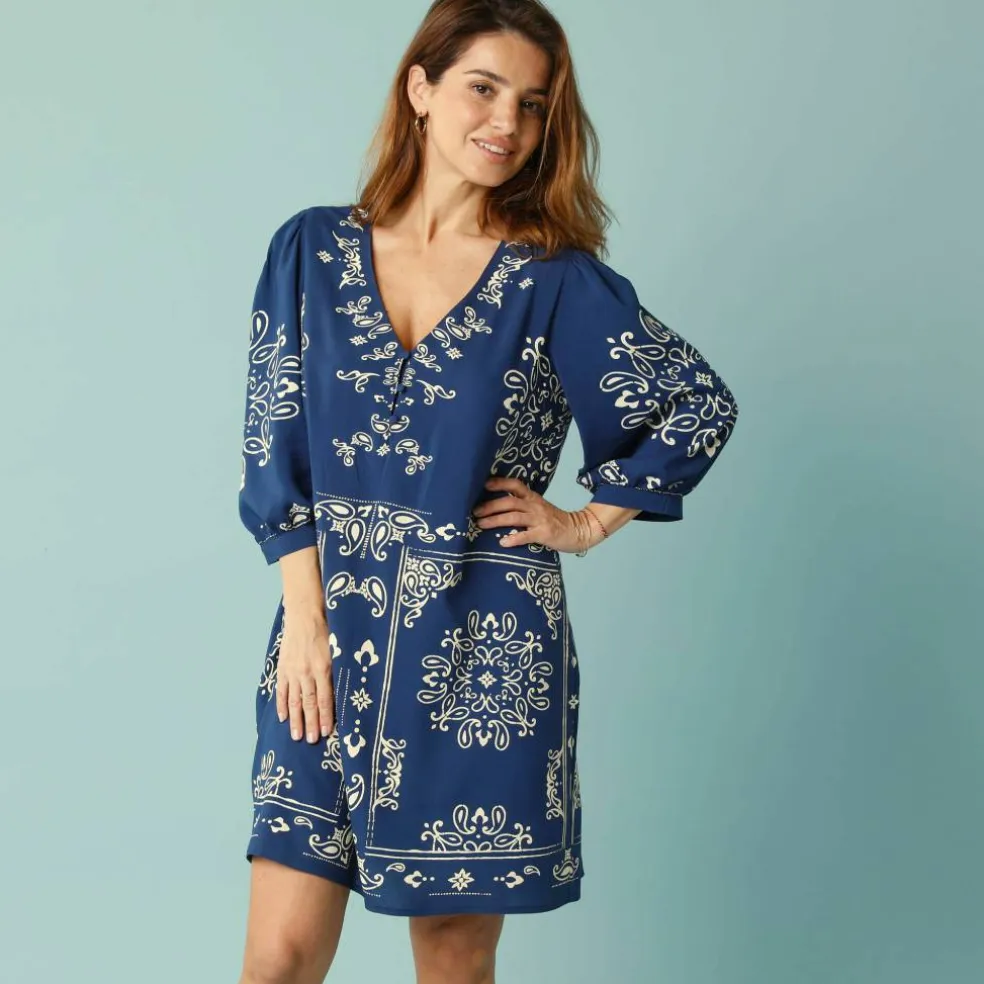 Robe évasée Spécial Petites, imprimé bicolore