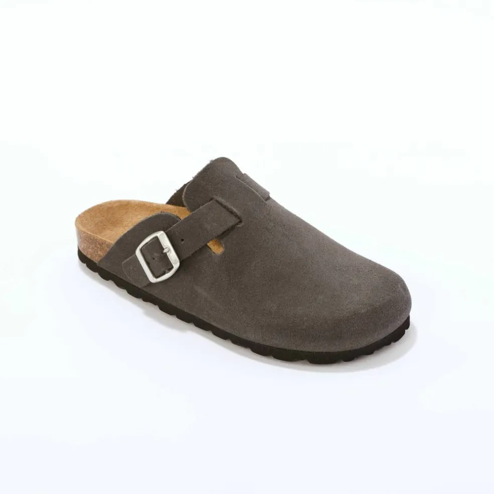 Sabots croûte de cuir avec boucle réglable