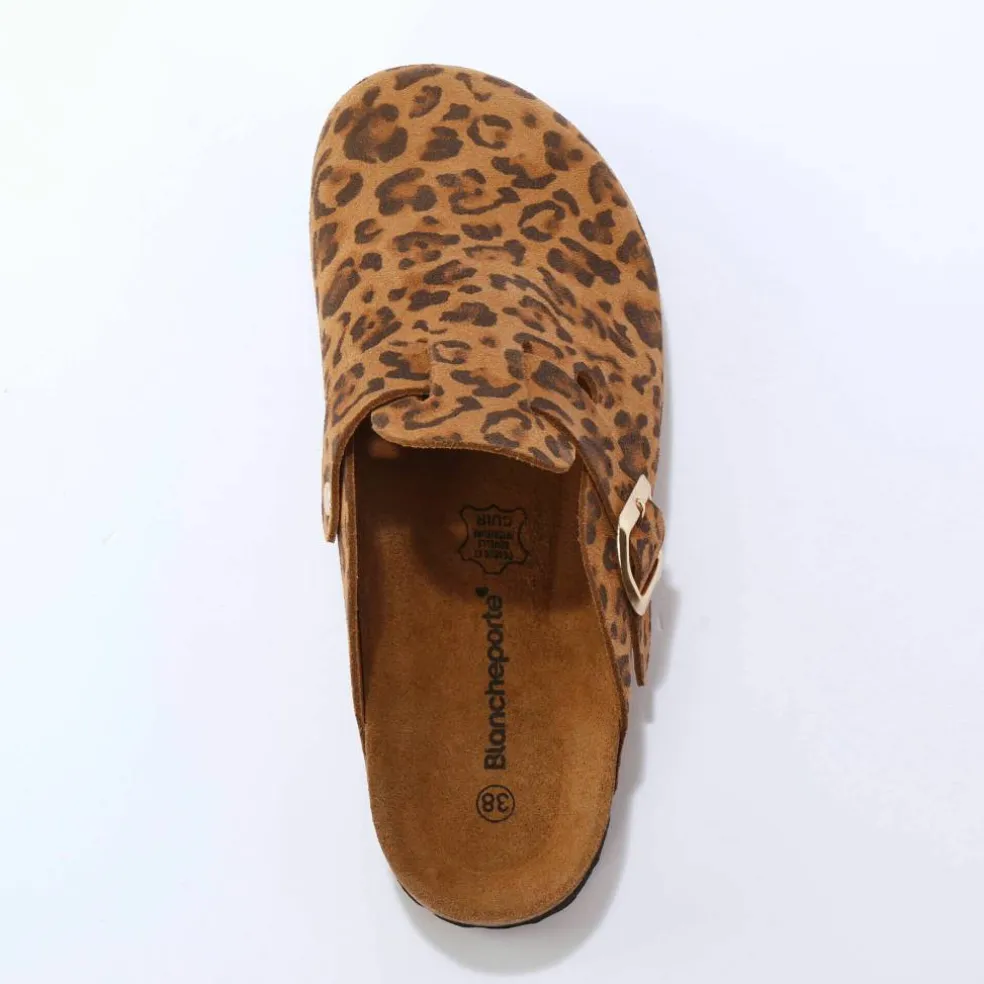 Sabots croûte de cuir avec boucle réglable