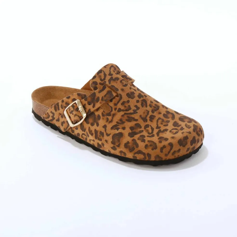 Sabots croûte de cuir avec boucle réglable