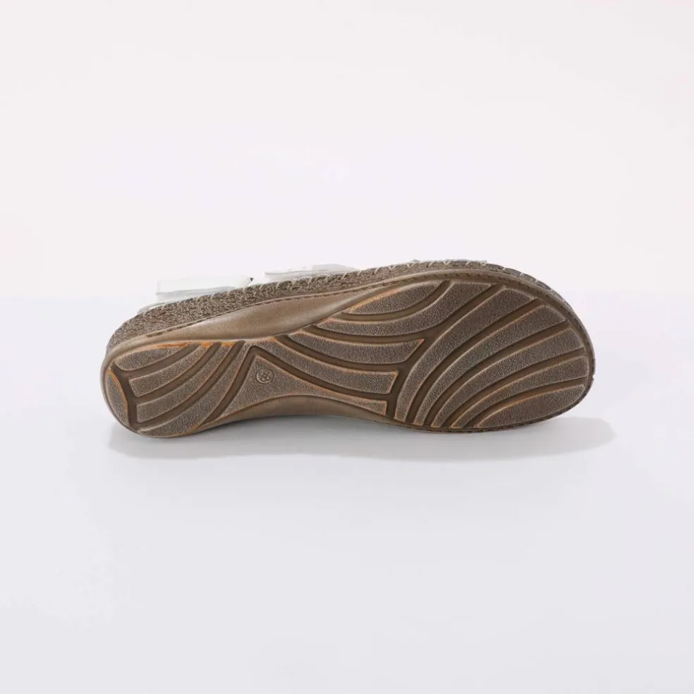 Sandales bicolores en cuir extra souple