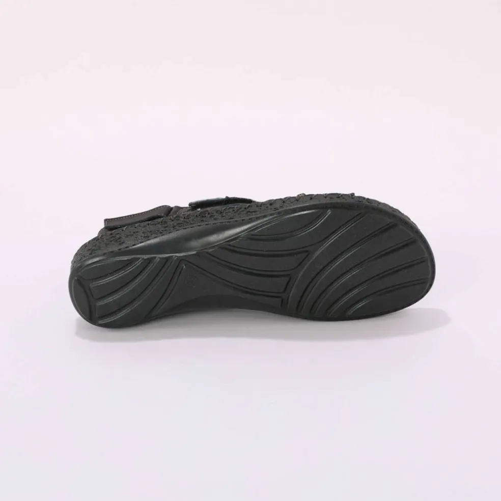 Sandales bicolores en cuir extra souple
