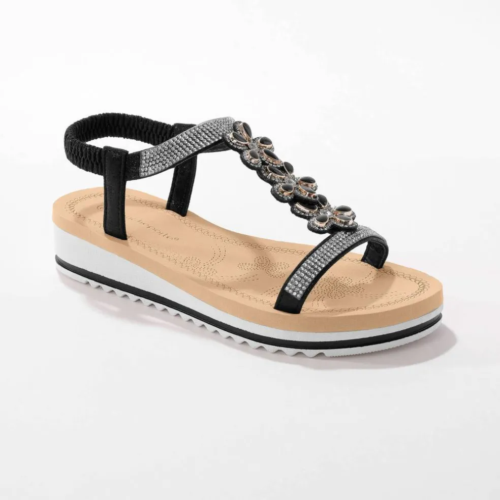 Sandales-bijou talon compensée