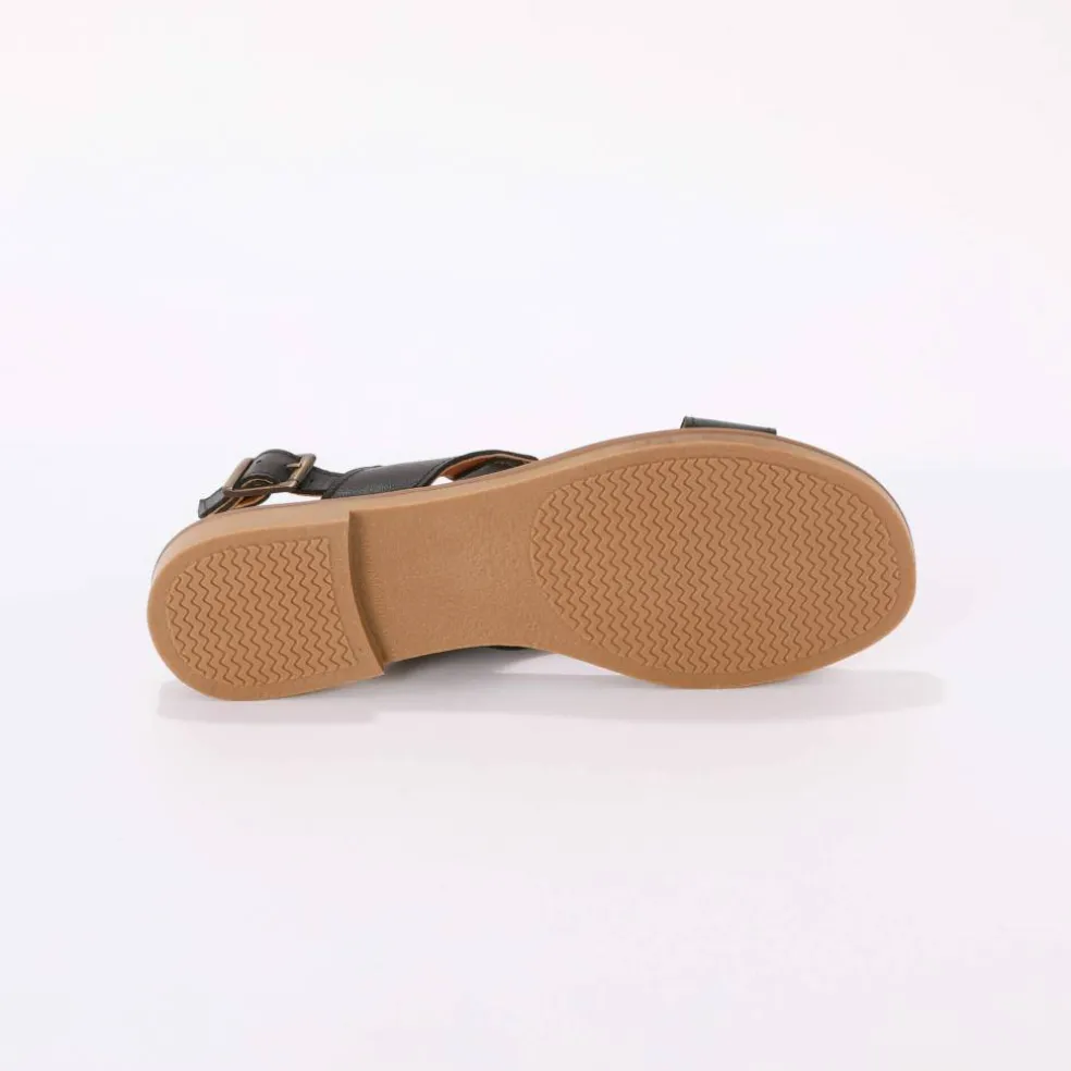 Sandales brides croisées en cuir