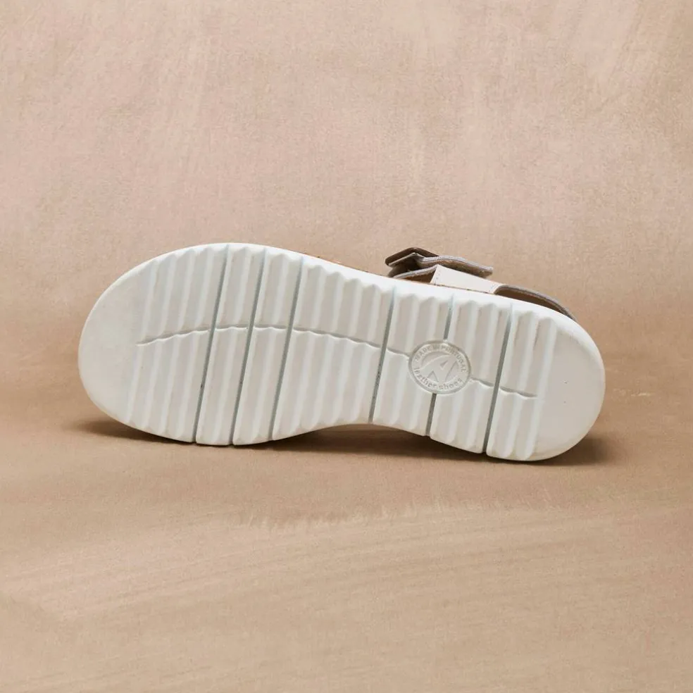 Sandales compensées à brides, largeur confort