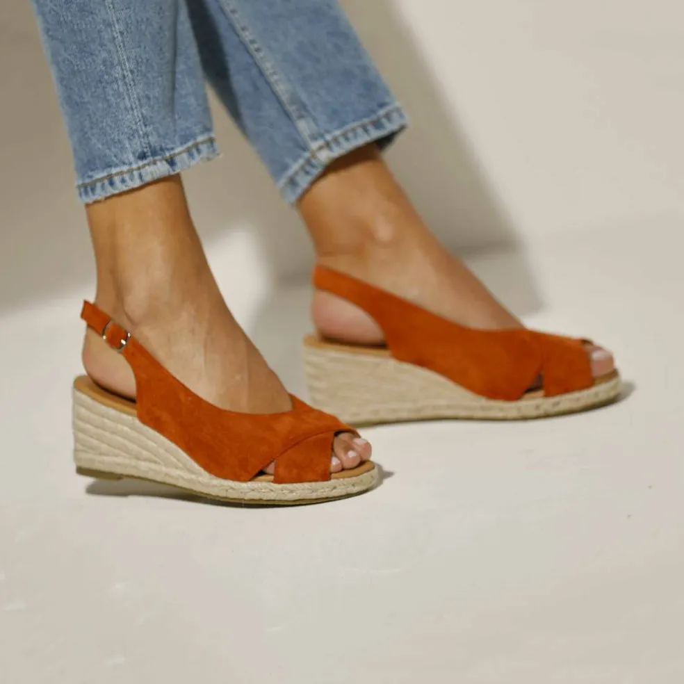 Sandales compensées corde à talon et bout ouverts