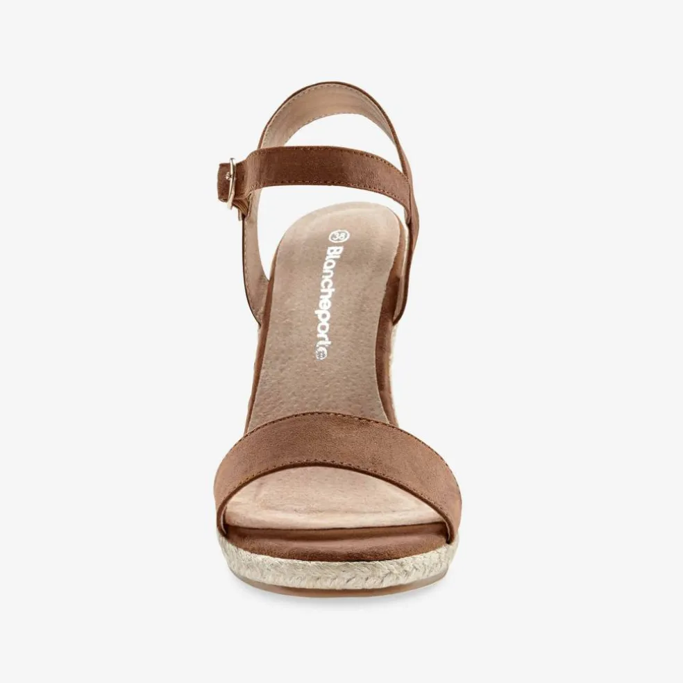 Sandales compensées talon corde
