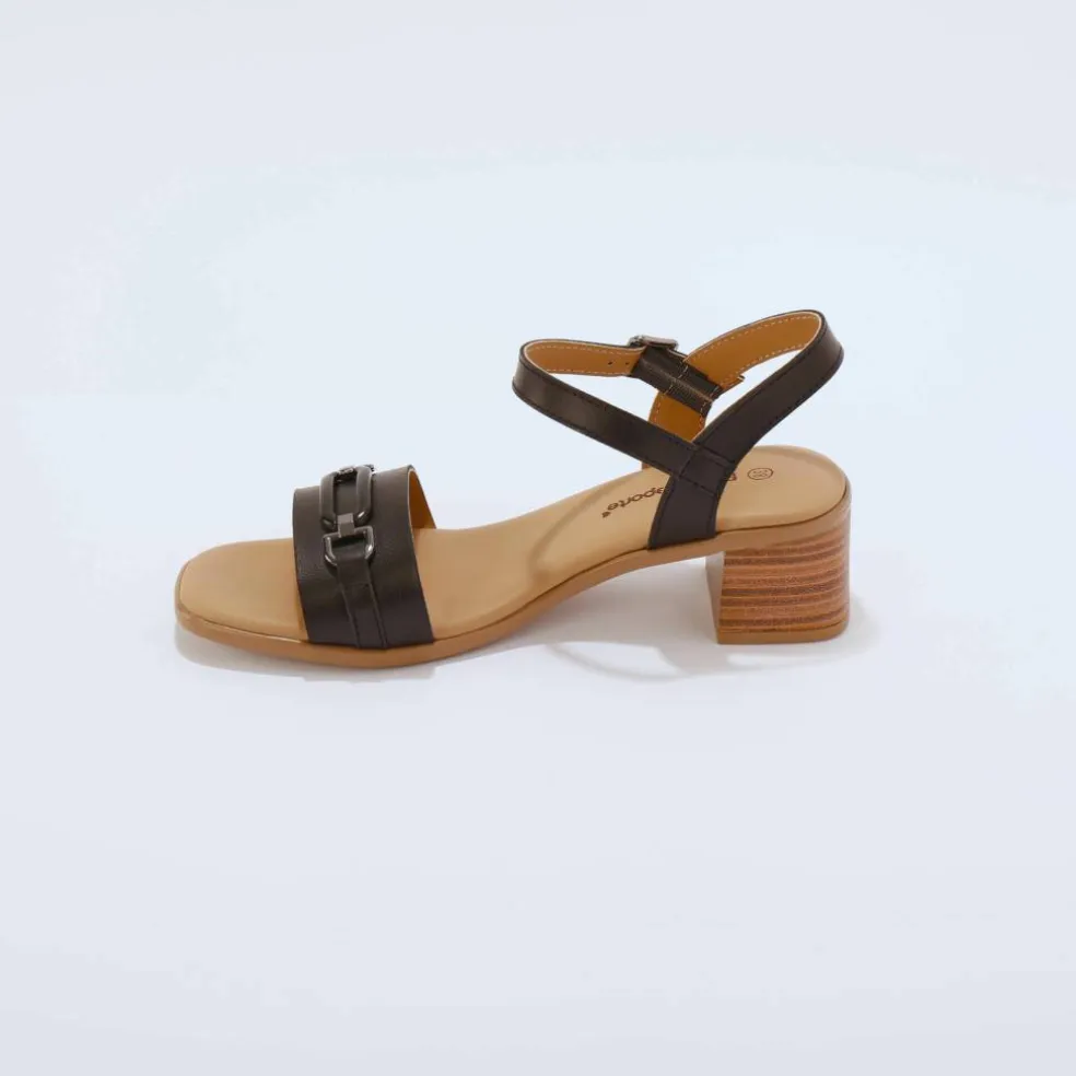 Sandales cuir à talon