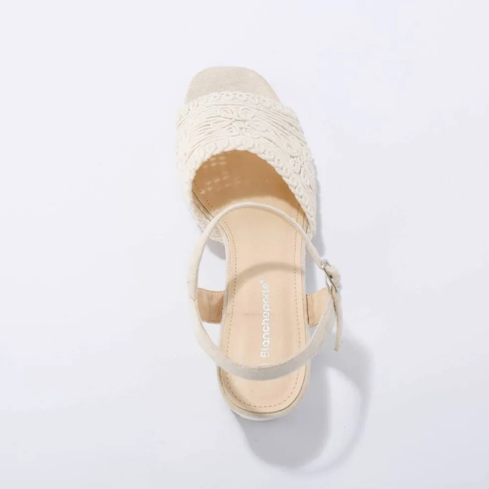 Sandales effet macramé à talon