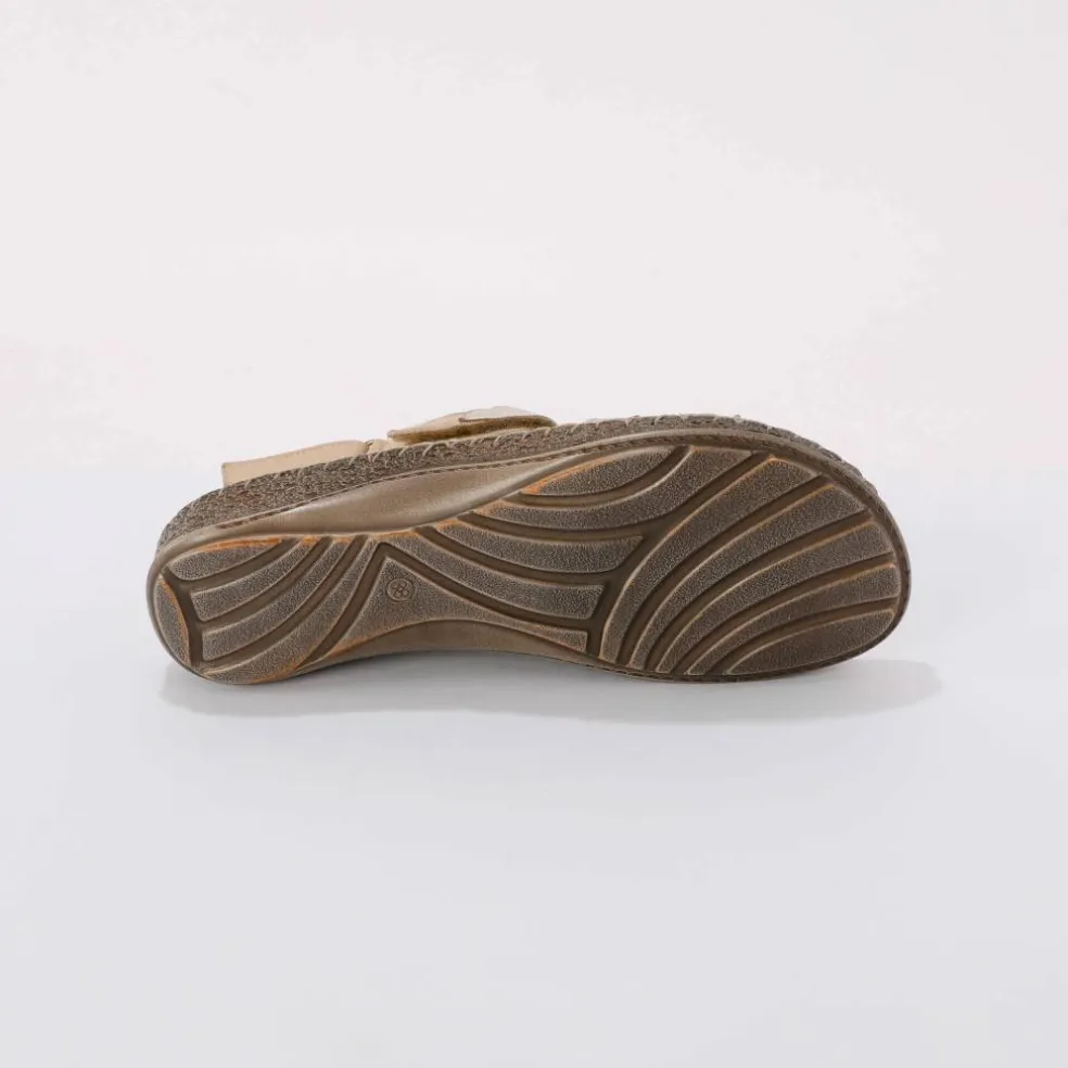 Sandales en cuir extra souple bicolores