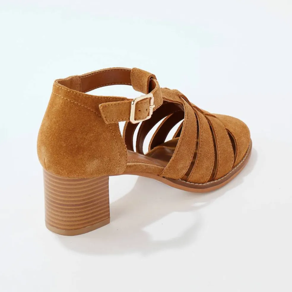 Sandales en cuir à talon