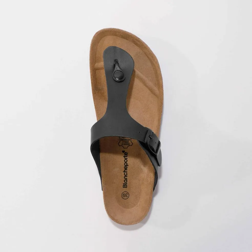 Sandales entredoigts cuir à boucle réglable