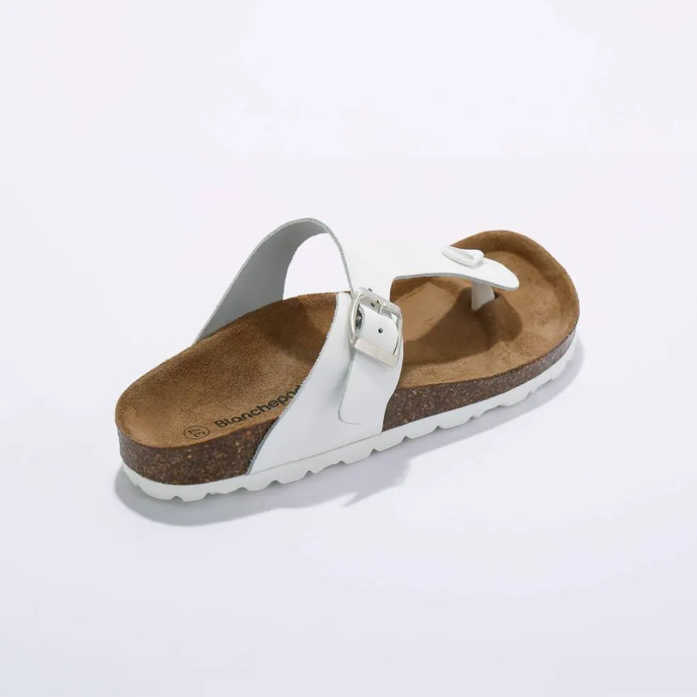 Sandales entredoigts cuir à boucle réglable