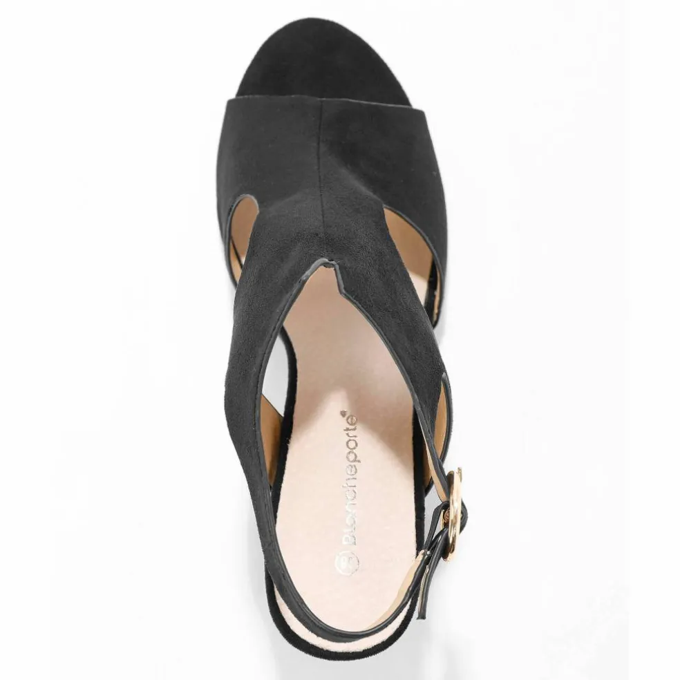 Sandales enveloppantes à talon bois